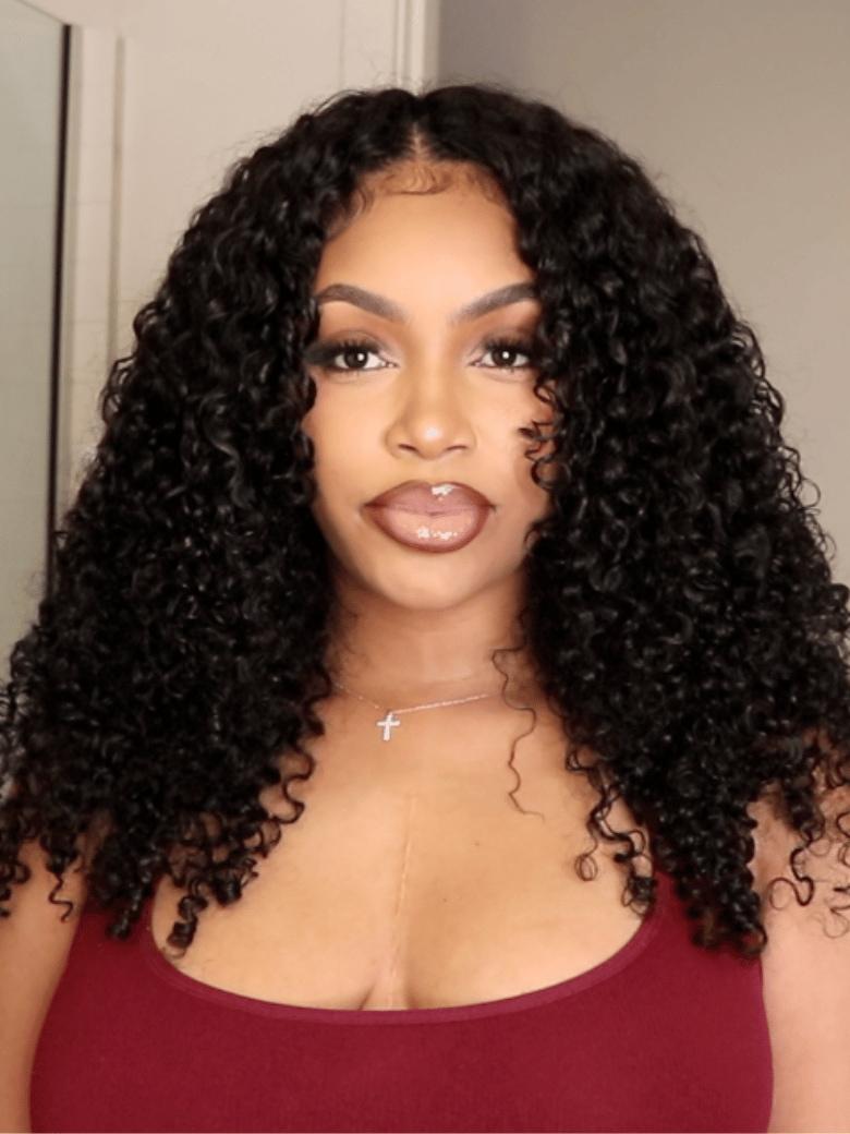 [FB] EasiContour™ V Part Minimal Leave Out Glueless Curly Wig For Workwear Lover