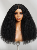 Petaluxe InvisiBlend? V Part Handcrafted Lace Real No Leave Out Natural Black Tight Spiral Coils kinky curly Wig Beginner Friendly Wig