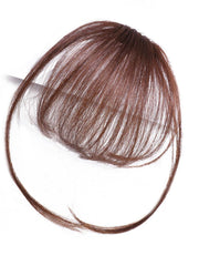 Hand-Made Dark Brown Straight Clip In Air Bangs With Temples