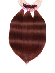 Mahogany Auburn Brown 3Pcs 100% Remy Human Straight Hair Bundles