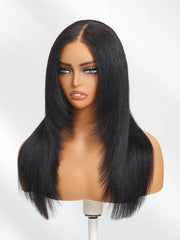 [From 20 Inch] 13x4 Pre-Everything? Lace Frontal Black Feather Layer Cut Straight Glueless
