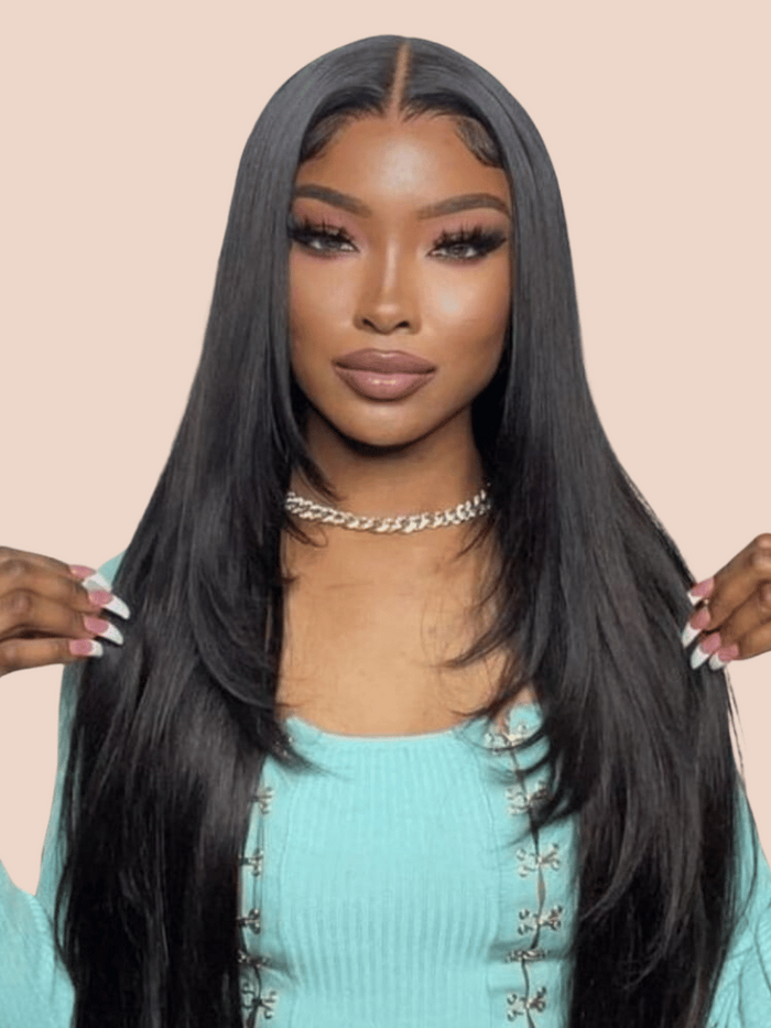 Petaluxe [From 28"] 250% High Density 13x4 Lace Front Inner Buckle Straight Butterfly Layered Haircut