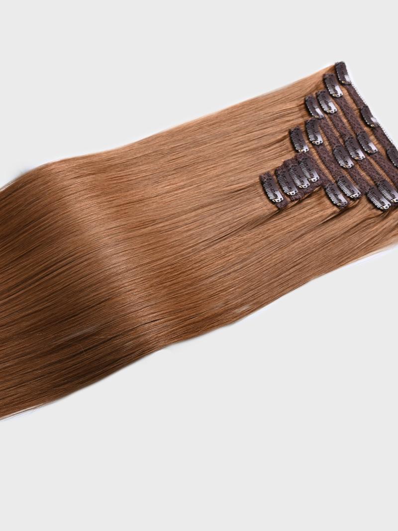 Almond Brown Human Hair Clip In Extension
