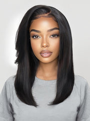 ?Bye-Bye?Knots??7x5?Lace?Yaki?Straight?Invisi?Drawstring?Wig?With?Side Bangs
