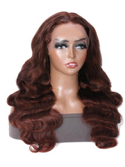 4x4 Lace Closure Budget Friendly Reddish Brown Body Wave Wig