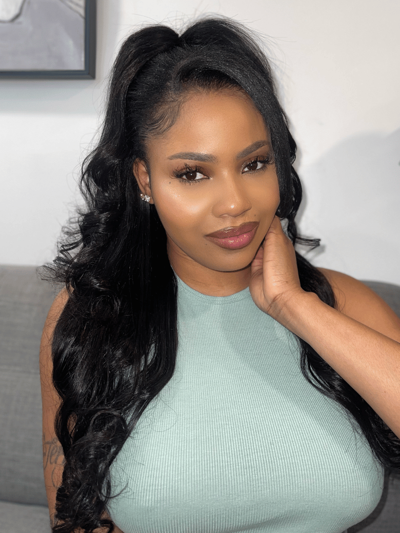 InvisiBlend™ V part Natural Black Glueless Body Wave Wig Protect Your Natural Hair