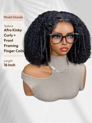 7x5 Bye-Bye Slip & 13x4 Pre-Everything Curly Texture Premium Hair Drawstring Wig With Finger Coil Ends