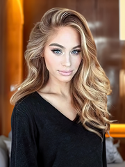 Chic Wavy Hair Balayage Chocolate Golden Blonde Wig