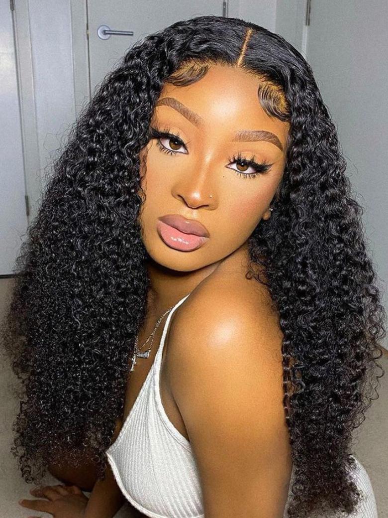 13x4 Pre-Cut Lace Front Super Secure Kinky Curly Wig Real Ear To Ear Pre-Cut & Pre-Pluck & Pre-Bleached Pre-Everything Wig