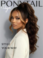 360 HD Lace Pre-plucked Luxury Raw Virgin Hair Chocolate Brown Balayage Body Wave Wig with Money Piece Highlights