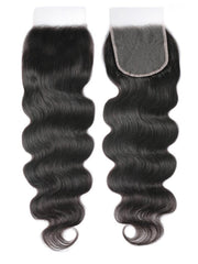 Hair 5x5 HD Lace Closure With 4 Bundles Body Wave Human Hair Weaves Transparent Lace Natural
