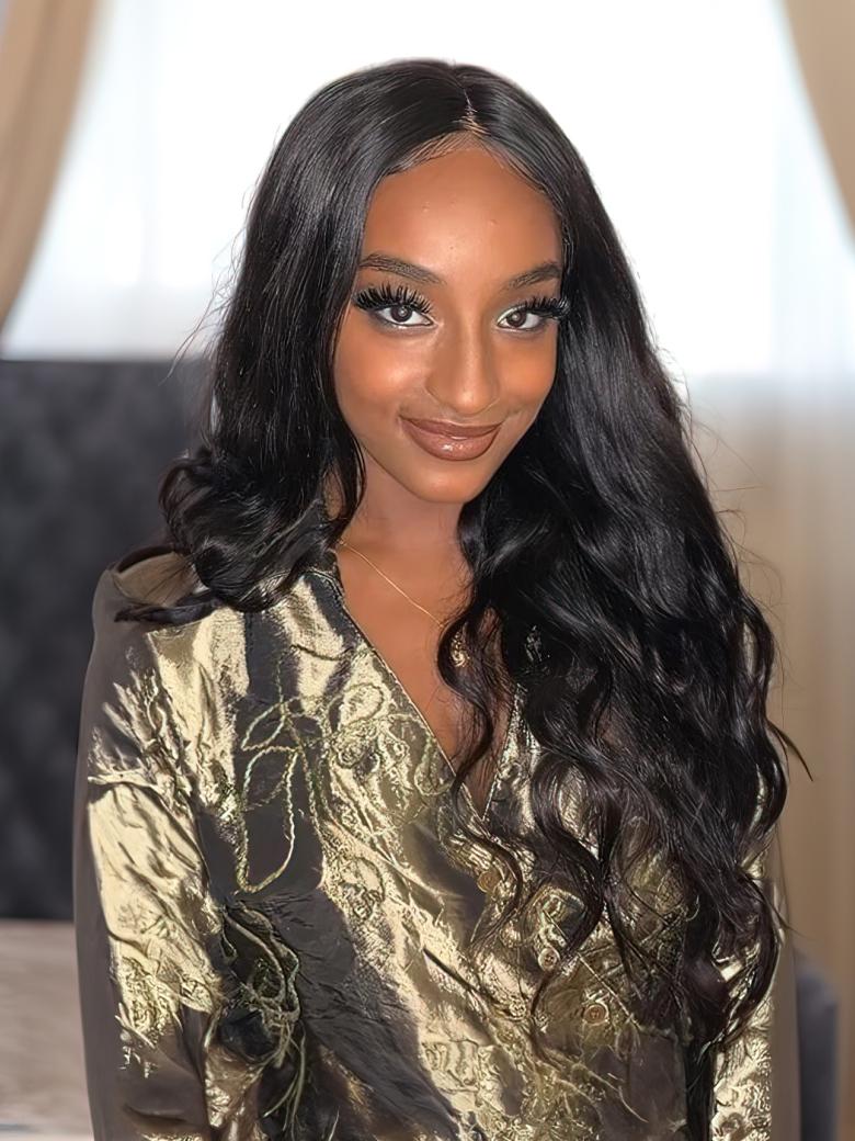 Body Wave Lace Part Wig 150% Density Natural Black 100% Virgin Human Hair Wigs For Women