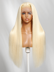 13x4 Bye Bye Slip? Lace Frontal 613 Blonde Straight/ Body Wave Glueless Wig with Invisi Drawstring For Beginners