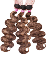 Mix Color Body Wave Hair Weaving 3 Bundles Honey Blonde Color