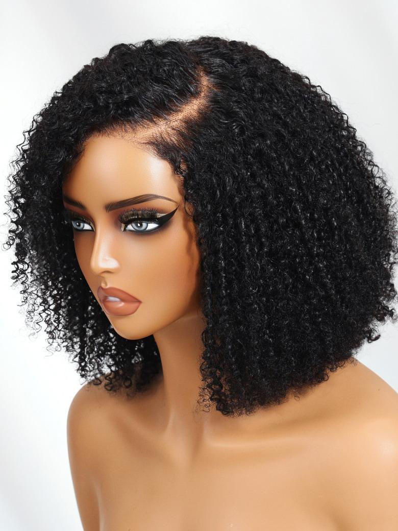 Bye-Bye Knots 7x5 Lace Black Afro Kinky Curly Bob Wig