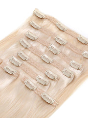 Platinum Blonde Human Hair Clip In Extension