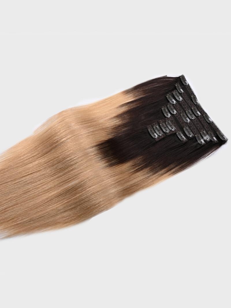 Mochachino Brown & Dirty Blonde Human Hair Clip In Extension