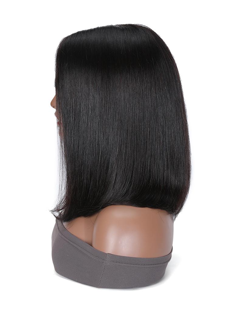 Friday Flash Sale Black Short Bob V Part Straight Natural Hairline Wigs No Leave Out
