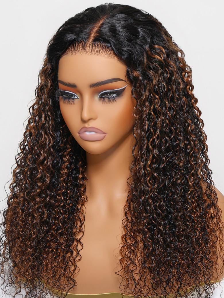 Bye-Bye Knots Wig 7x5 Lace Balayage Highlights Jerry Curly Wig