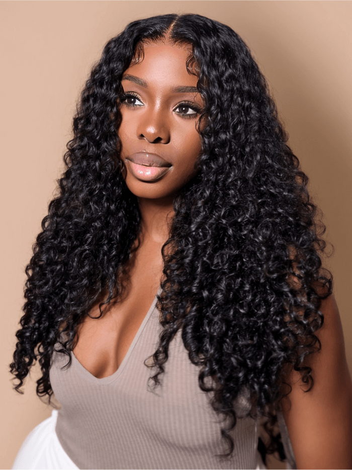 Petaluxe Natural Black Jerry Curly 4x4 Free Part Lace Closure