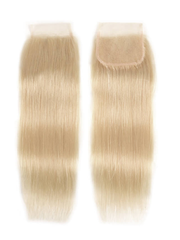 613 Blonde 4x4 Straight Virgin Human Hair Lace Closure Free Part