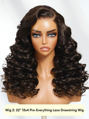 [All 24"=$149] 200%/ 180% Density 13x4 Front Lace Chocolate Brown/ Honey Highlights/ Burnt Orange Wigs