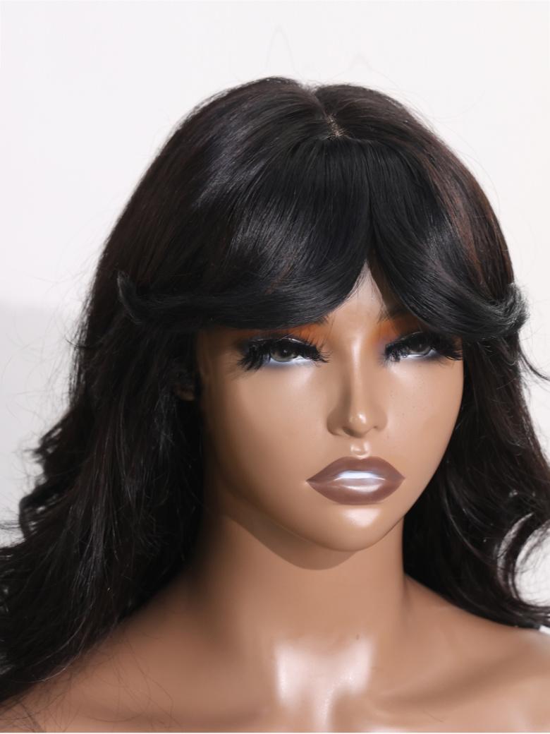 0.5x2.5 Clip-In Human Hair Curtain Bangs Double Clip