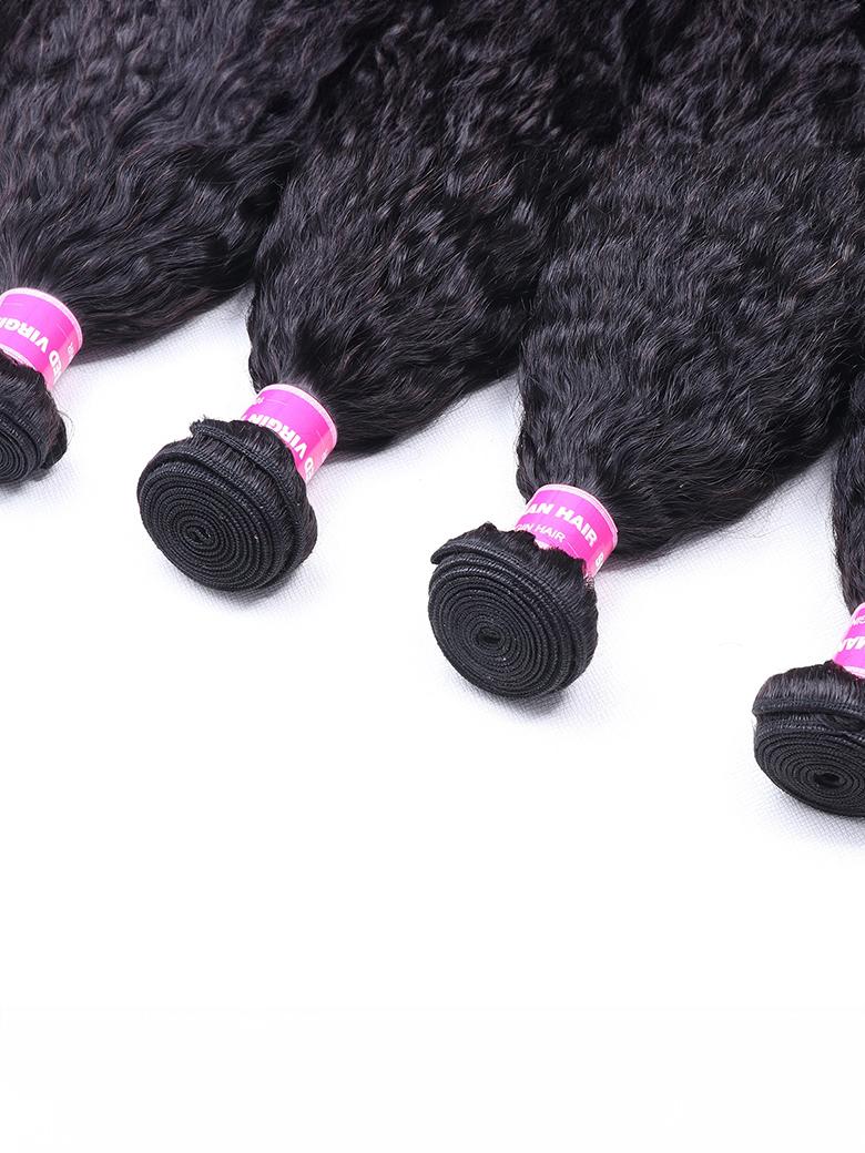 4Pcs Kinky Straight Remy Human Hair Bundles
