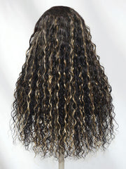 13x4 Pre-Everything? Lace Frontal Chestnut Brown Water Wave Glueless Drawstring Wig