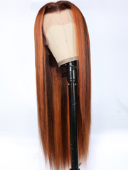 Mix Color Straight 13x4 Lace Front Human Hair Wig for Women 150% Density