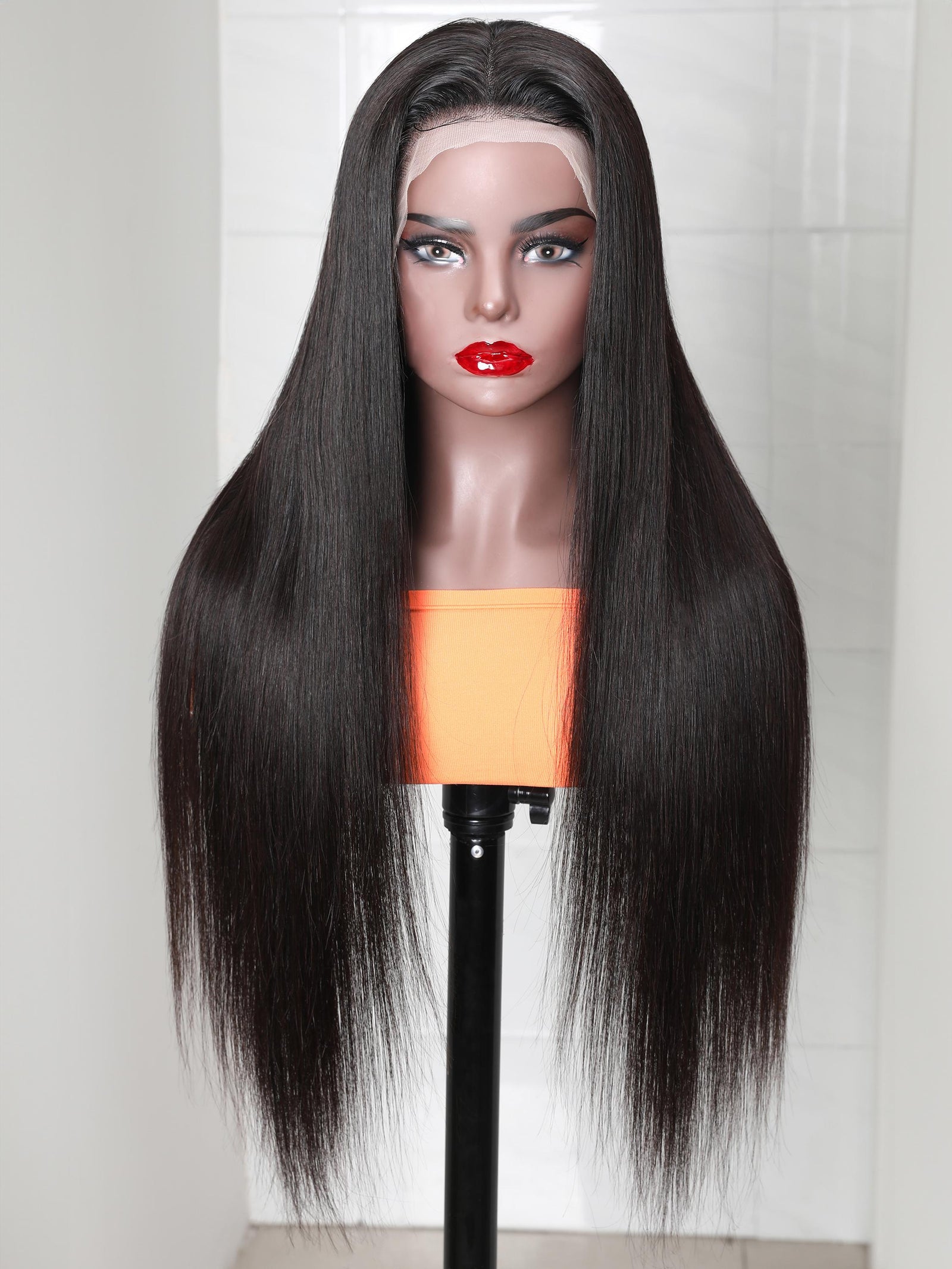 40 Inch Body Wave HD Invisible Glueless Lace Front Human Hair Wigs 13x4 Natural Color Pre Plucked