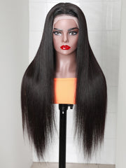 40 Inch Body Wave HD Invisible Glueless Lace Front Human Hair Wigs 13x4 Natural Color Pre Plucked