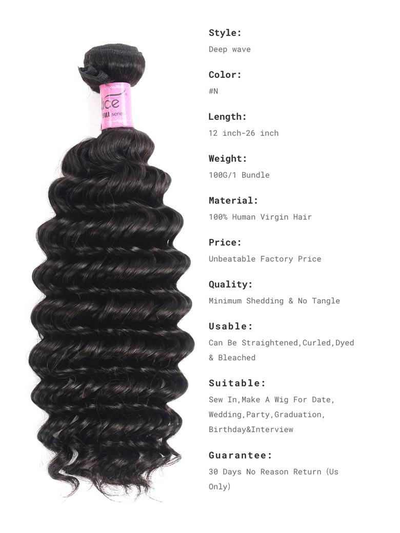 Hair Bundles 4 Pcs/pack Peruvian Deep Wave Virgin Human Hair