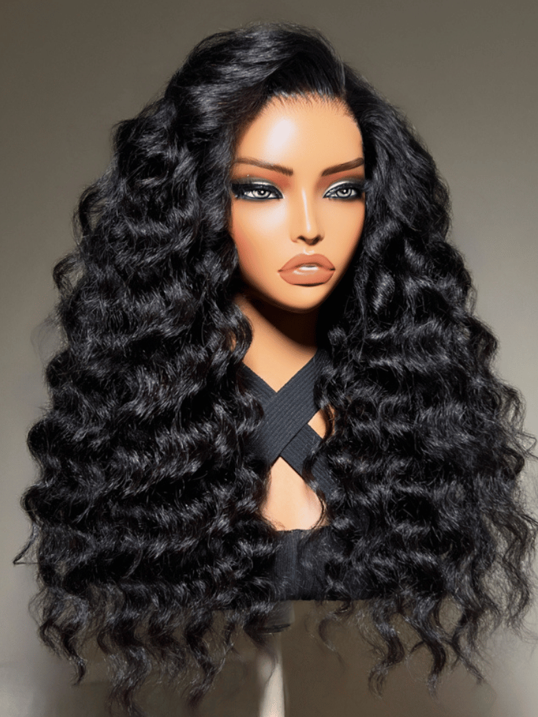 13x4 HD Real Scalp? Wig Invisible Lace Frontal Black Kinky Straight Wig With Invisi Drawstring