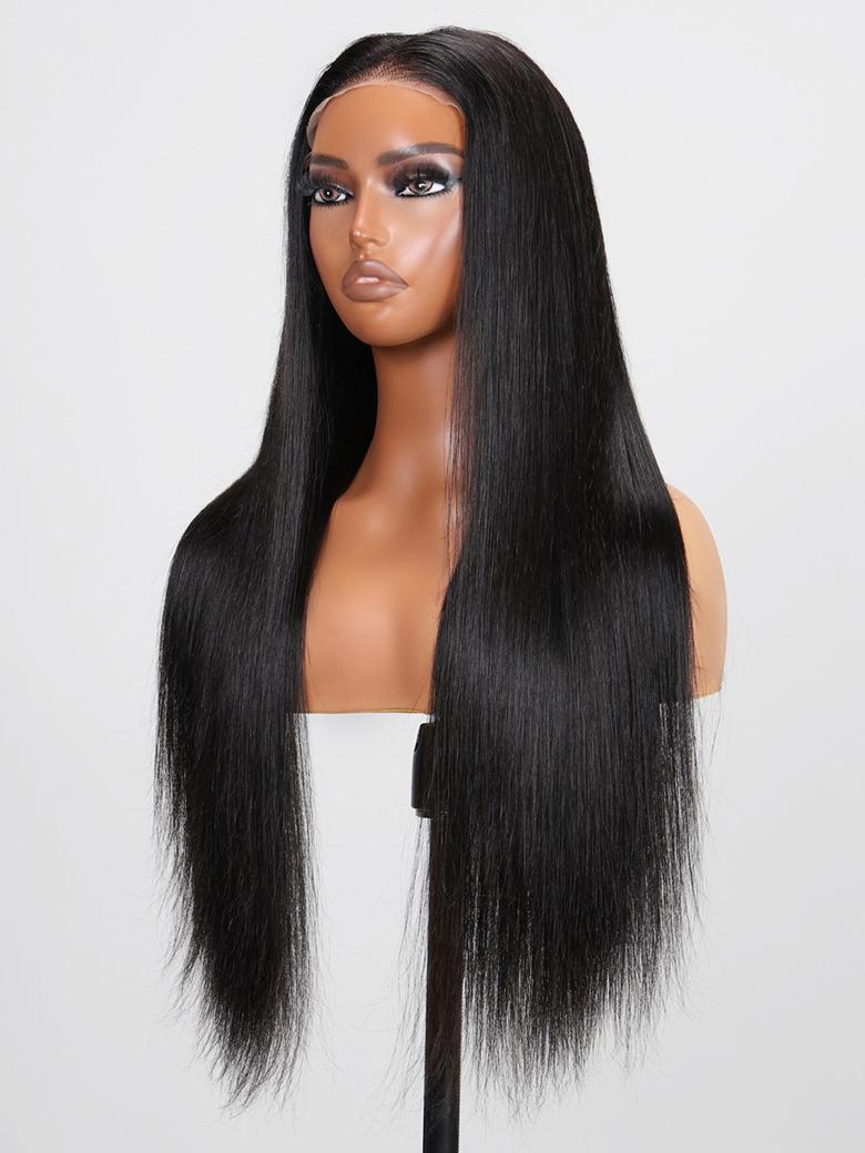 Put On And Go 6x4.5 Pre Cut Lace Straight Black Put On And Go Glueless Air Wig