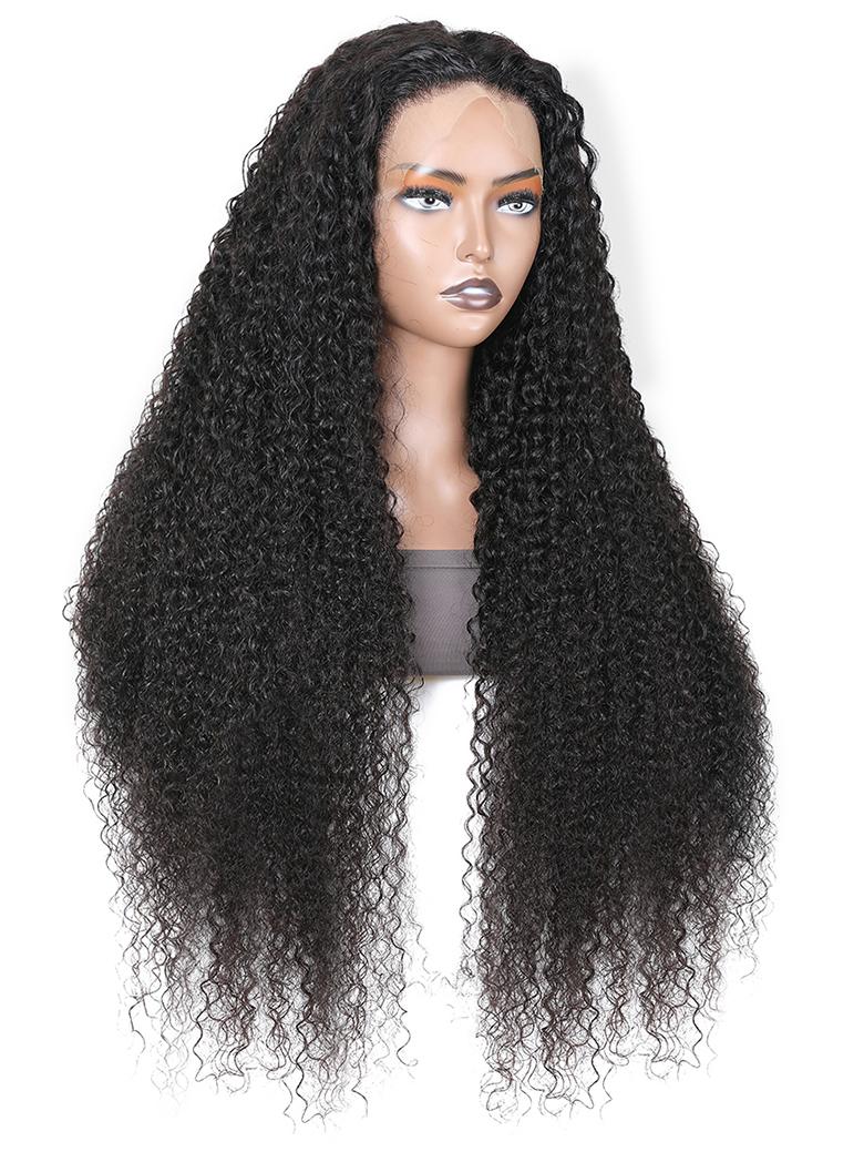 Curly Glueless Lace Front Wigs Human Hair 13x4 HD Lace Wigs for Women 150% Density Natural Color