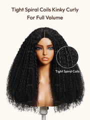 [18"=$99] EasiContour? V Part Glueless Yaki Straight Natural Wig With Invisi Drawstring 100% Human Hair 180% Density