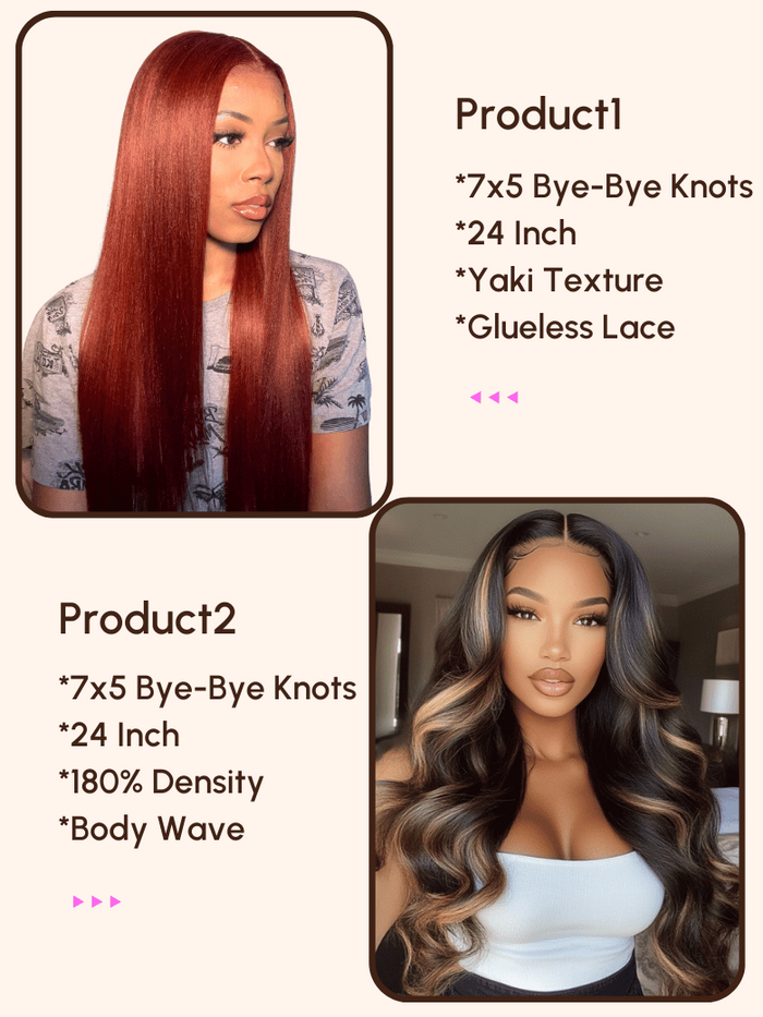 Petaluxe 2 Wigs $249 for 24" 7x5 Bye-Bye Knots Wig x2