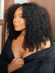 Beginner Friendly V Part Kinky Curl Wig Upgrade U Part Human Hair Wig