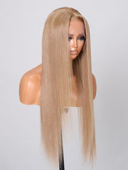 13x4 Lace Front Light Flaxen Brown Silky Straight Wig