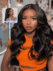 Invisible Strap 360 Lace Body Wave Wig All Head Size Friendly