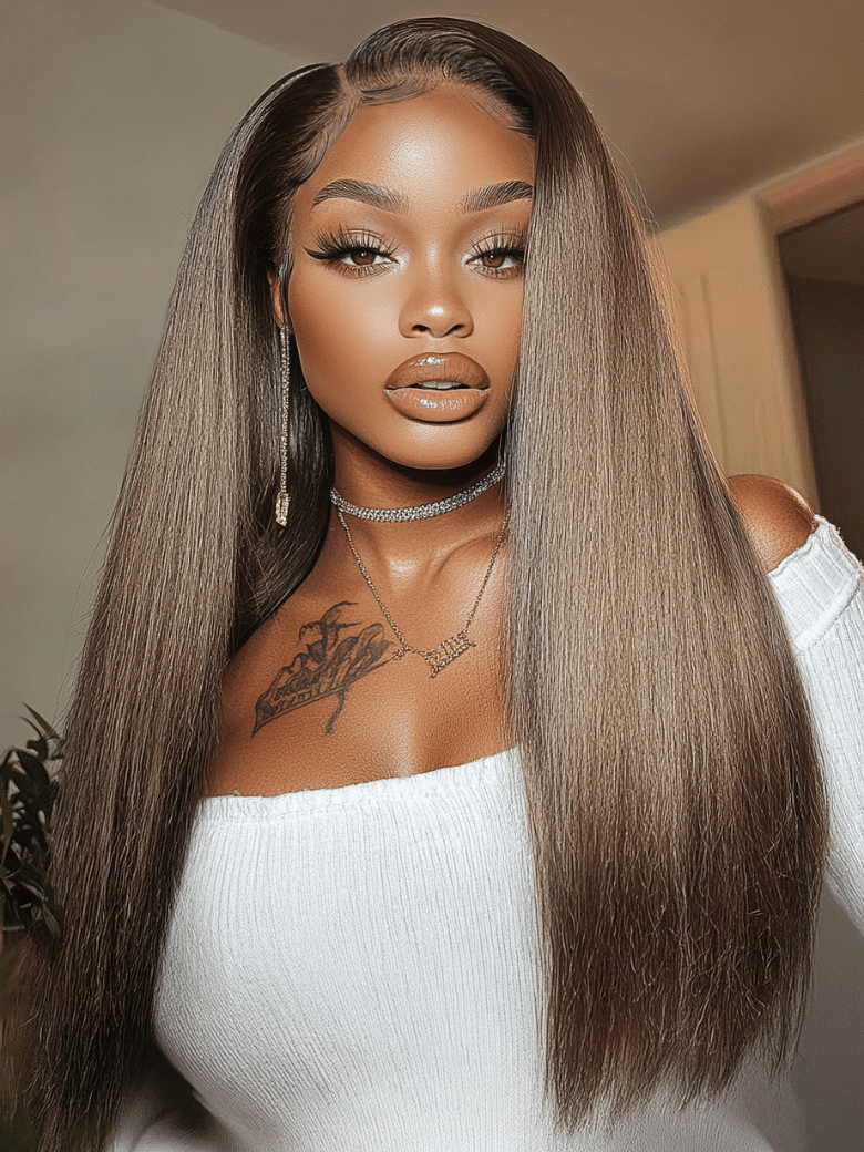 [20''= $99] 13x4 Pre-Everything Lace Frontal Ash Brown Straight Wig