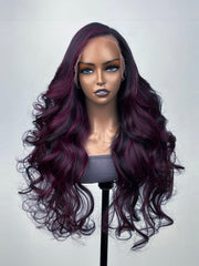 [Lace Wigs From $59] Midnight Dark Purple Ombre Lace Wig Loose Wave Wig 150% Density