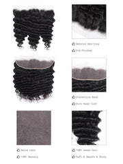 Hair 3 Bundles Loose Deep Wave Virgin Human Hair With Frontal