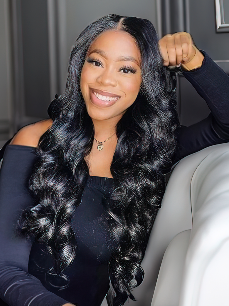 U Part 100% Real Huma Hair Leave Out Body WaveWig‎ Natural Color