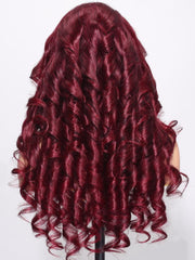 Put On And Go 6x4.5 Pre Cut Lace Body Wave Burgundy Glueless Air Wig