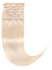 Platinum Blonde Human Hair Clip In Extension