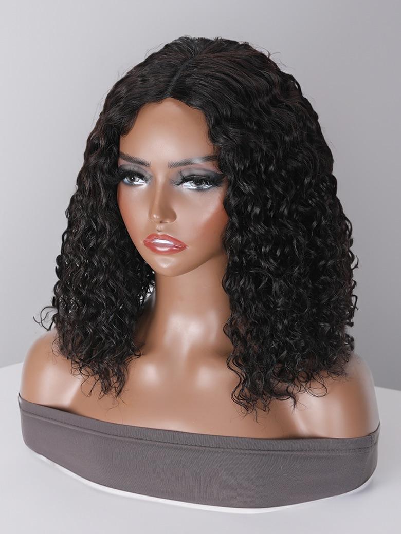 V Part Glueless Water Wave Bob Wig No Leave Out Upgrade U Part Wig