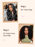Petaluxe 2 Wigs $139.26 for Glueless V Part Wig 18" And Kinky Curly 16" Lace Wig
