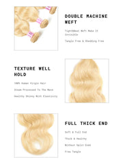 Hair 3PCS 613 Blonde Virgin Human Hair Bundles Body Wave Hair